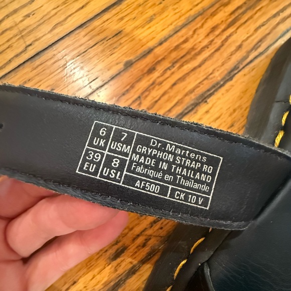 Rick Owen’s Dr. Martens Black Leather Buckle size 8 fits women 9 Sandals - Picture 6 of 7